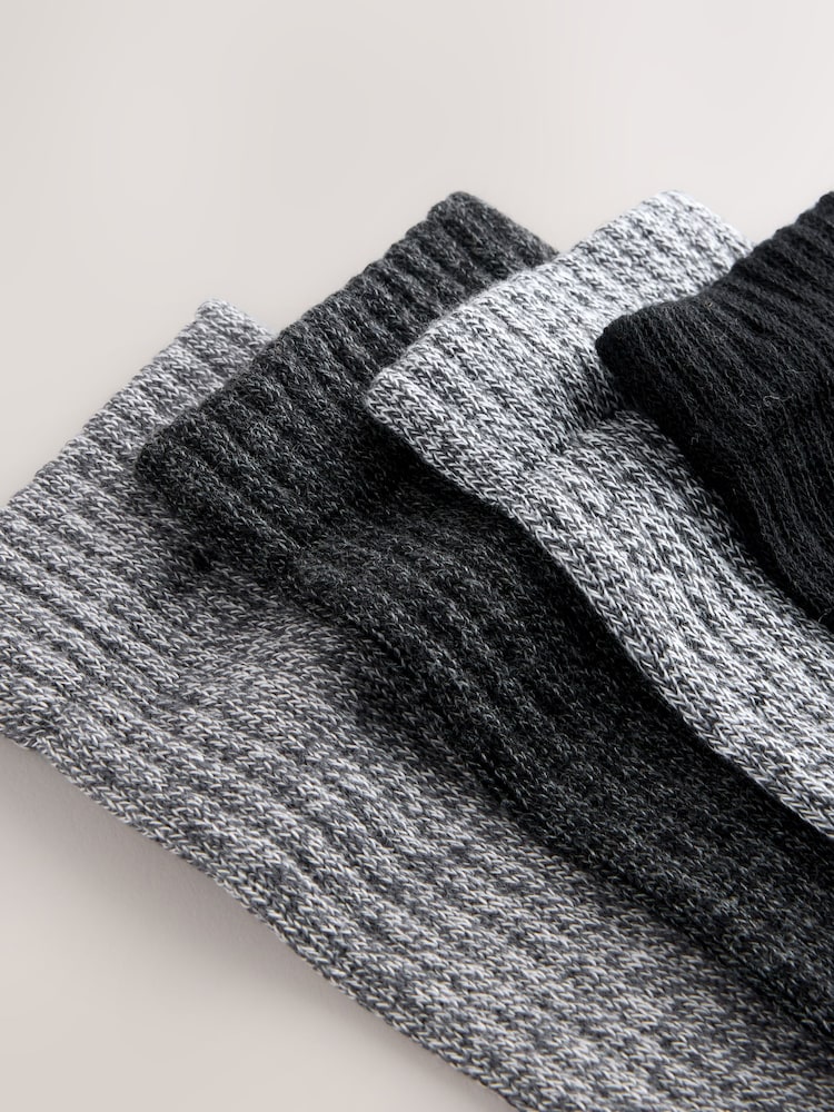Grey Twisted Heavyweight Socks 4 Pack - Image 8 of 8 Grey Twisted Heavyweight Socks 4 Pack - Image 8 of 8