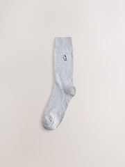 Grey/Blue Twisted Arctic Animal Embroidered Socks 8 Pack - Image 5 of 11