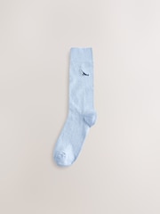 Grey/Blue Twisted Arctic Animal Embroidered Socks 8 Pack - Image 9 of 11