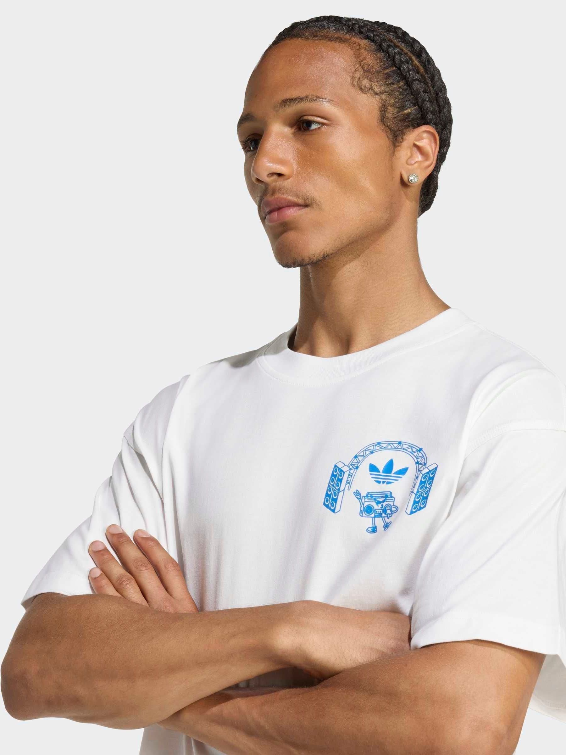 Buy adidas Originals White/Blue T-Shirt from Next USA