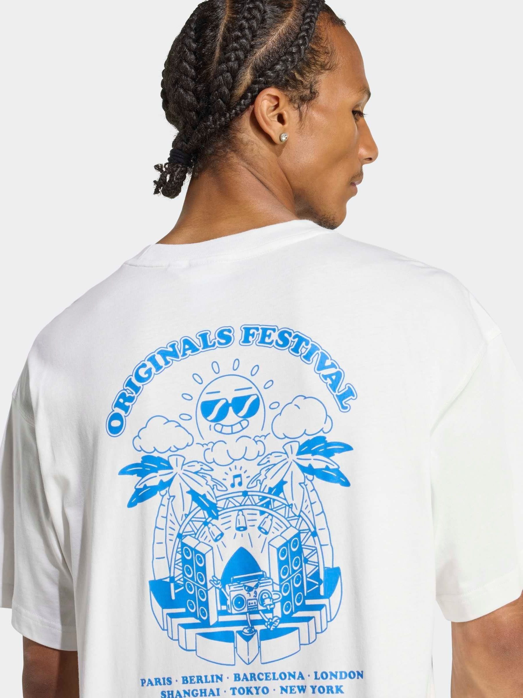 Buy adidas Originals White/Blue T-Shirt from Next USA