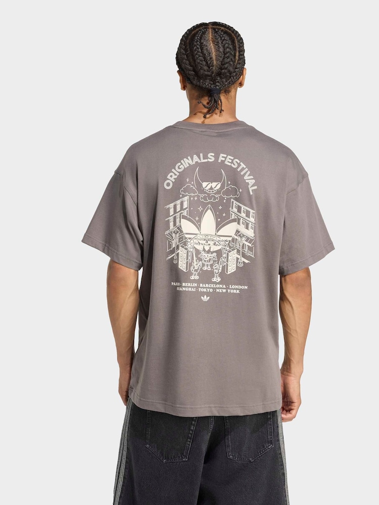 adidas Originals Charcoal Grey T-Shirt - Image 2 of 7 adidas Originals Charcoal Grey T-Shirt - Image 2 of 7