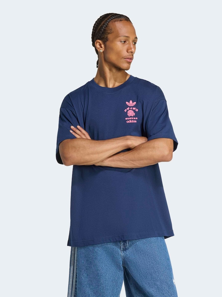 adidas Originals Indigo Blue T-Shirt - Image 1 of 7 adidas Originals Indigo Blue T-Shirt - Image 1 of 7
