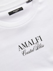 JACK & JONES White Back Print Hand Drawn Graphic 100% Cotton T-Shirt - Image 6 of 7