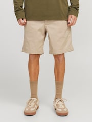 JACK & JONES Cream Loose Fit Drawstring Shorts - Image 1 of 5