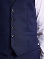 MOSS Blue Tailored Fit Stretch Waistcoat - Image 3 of 3