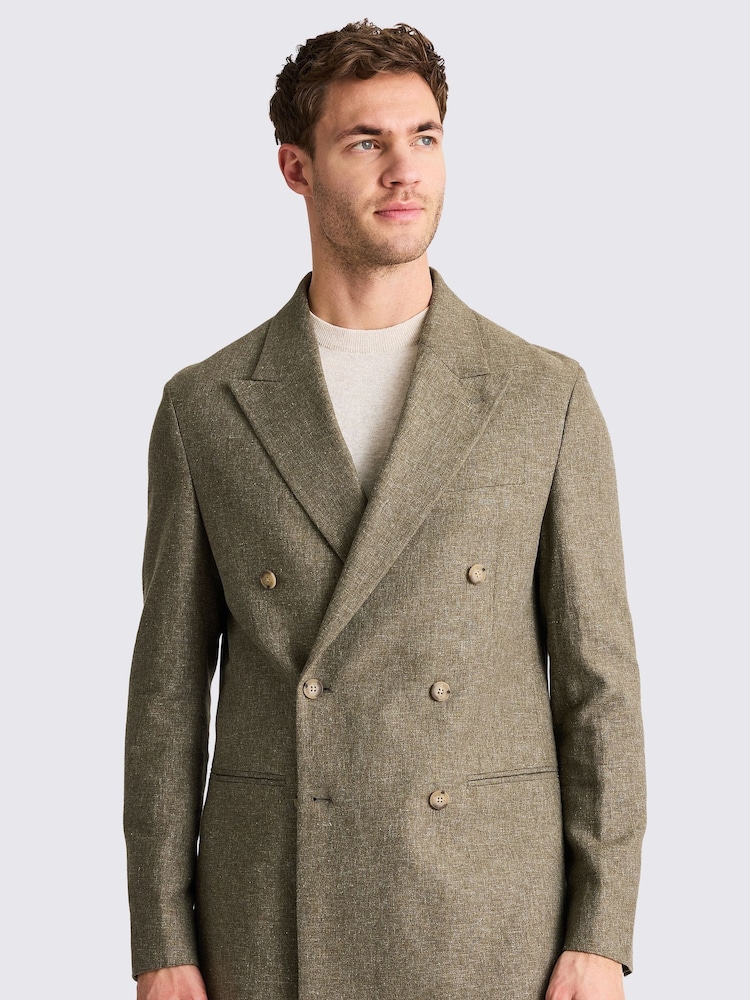 MOSS Green Relaxed Fit Cotton Linen Jacket - Image 1 of 4
