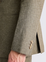 MOSS Green Relaxed Fit Cotton Linen Jacket - Image 4 of 4