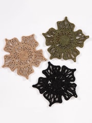 Esselle Set of 2 Green Severn Jute Star 36x36cm Placemats - Image 2 of 5