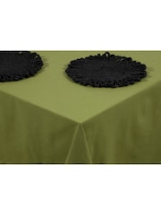 Esselle Natural Avon 100% Cotton 240x140cm Olive Table Cloth - Image 2 of 5