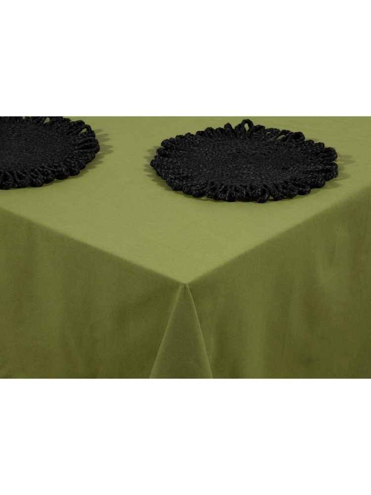 Esselle Natural Avon 100% Cotton 240x140cm Olive Table Cloth - Image 2 of 5