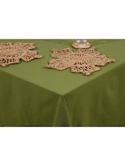Esselle Natural Avon 100% Cotton 240x140cm Olive Table Cloth - Image 3 of 5