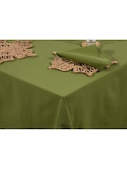 Esselle Natural Avon 100% Cotton 240x140cm Olive Table Cloth - Image 4 of 5