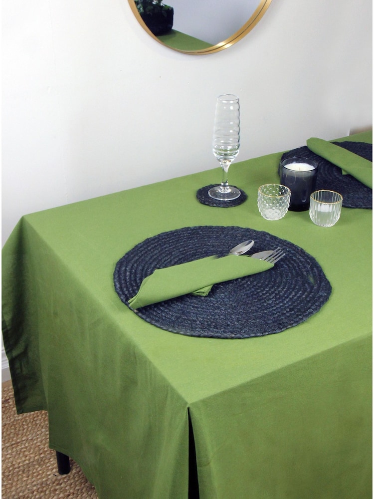 Esselle Natural Avon 100% Cotton 240x140cm Olive Table Cloth - Image 5 of 5