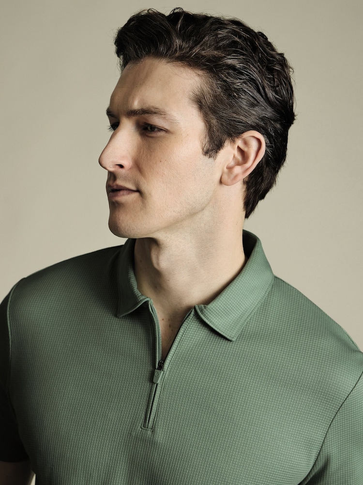 Charles Tyrwhitt Green Performance Polo Shirt - Image 2 of 5