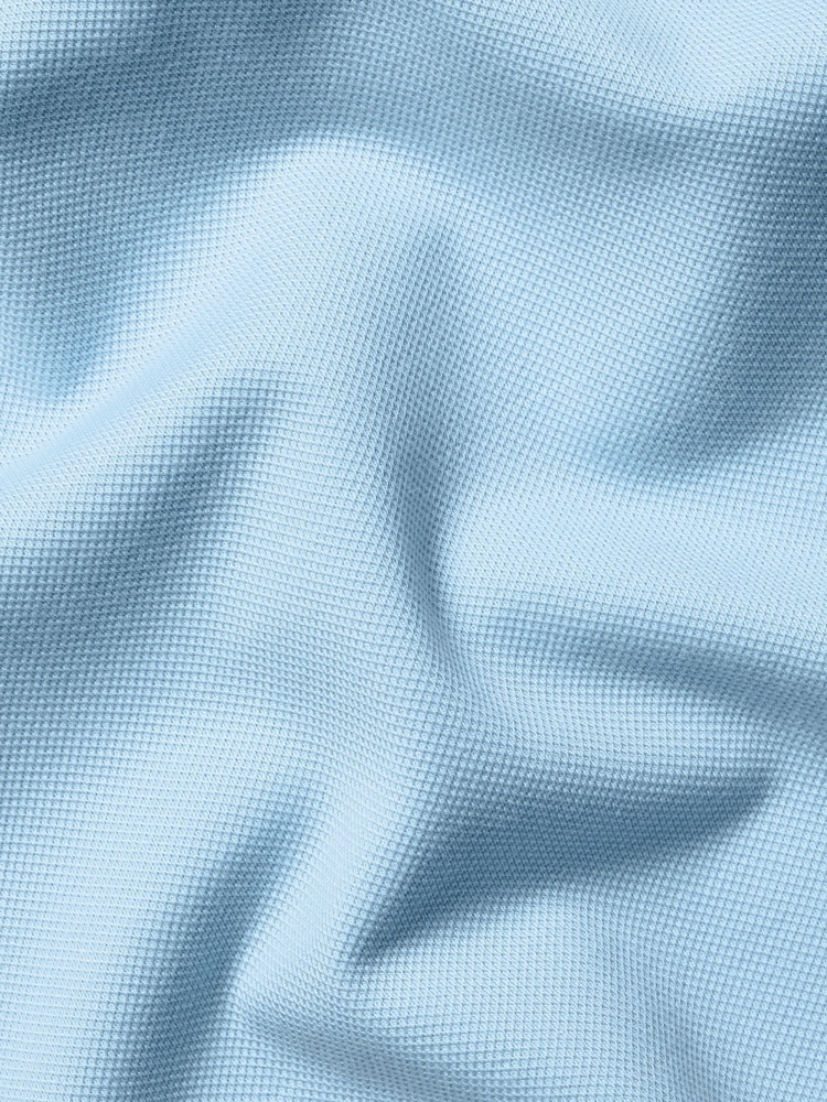 Charles Tyrwhitt Blue Short Sleeve Stretch Pique Polo Shirt - Image 5 of 5