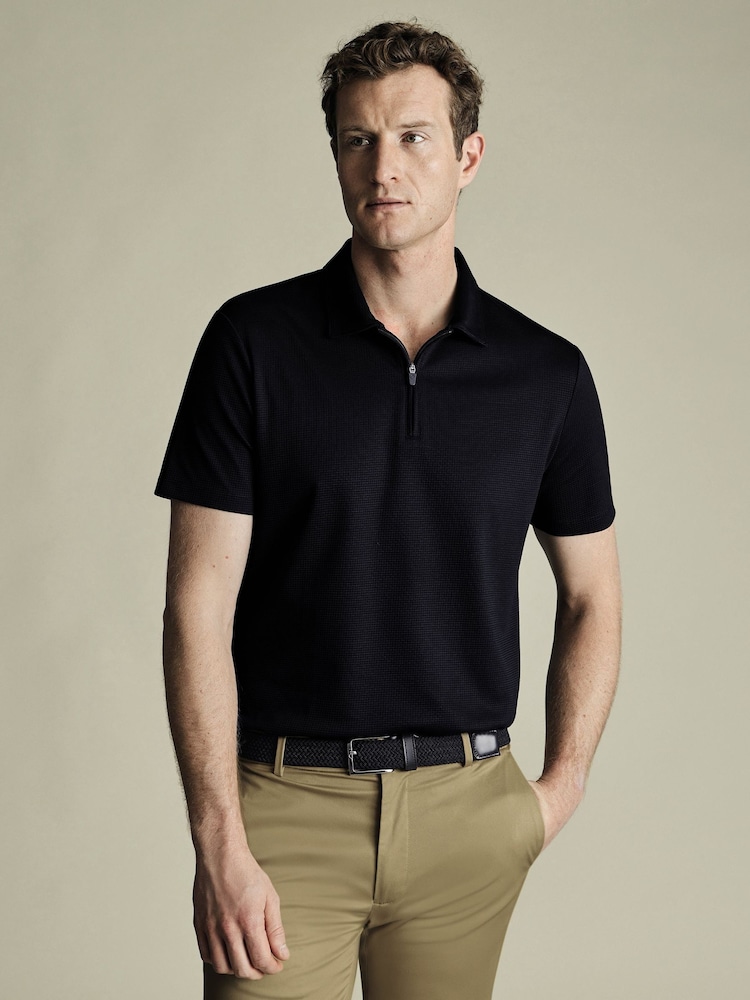 Charles Tyrwhitt Navy Performance Polo Shirt - Image 1 of 5