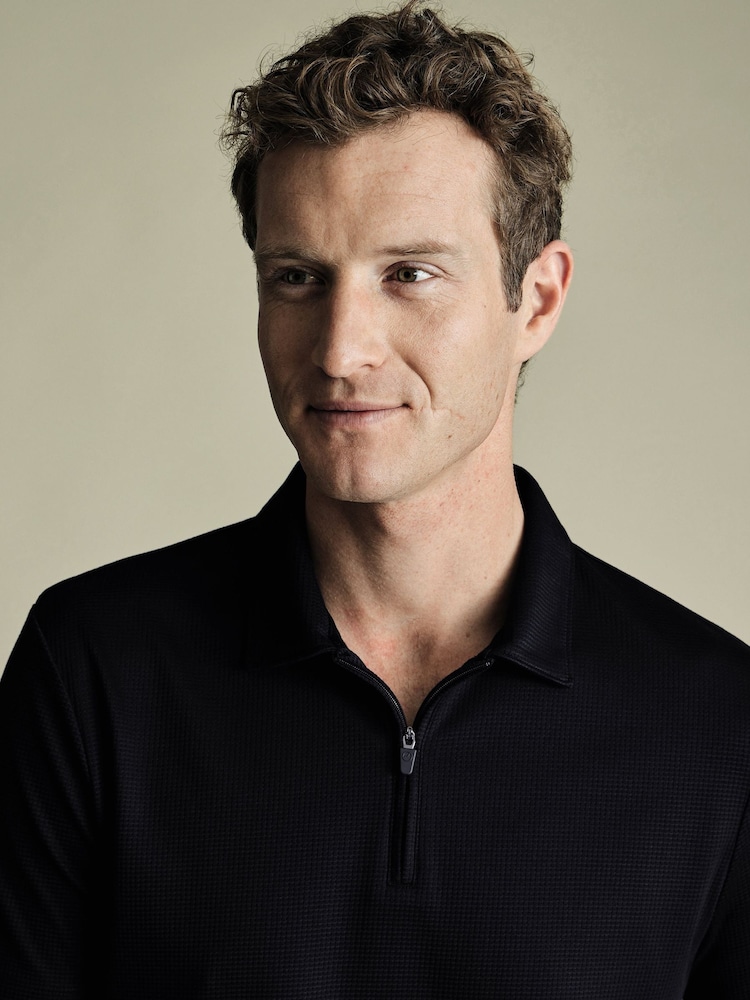 Charles Tyrwhitt Navy Performance Polo Shirt - Image 2 of 5