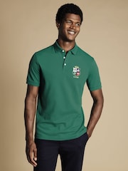 Grün - Charles Tyrwhitt The Lions Print TM Pique Polo Shirt - Bild 1 von 5