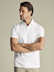 Charles Tyrwhitt White Short Sleeve Smart Pique Polo Shirt - Image 1 of 5