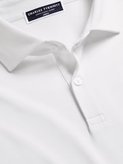 Charles Tyrwhitt White Short Sleeve Smart Pique Polo Shirt - Image 3 of 5