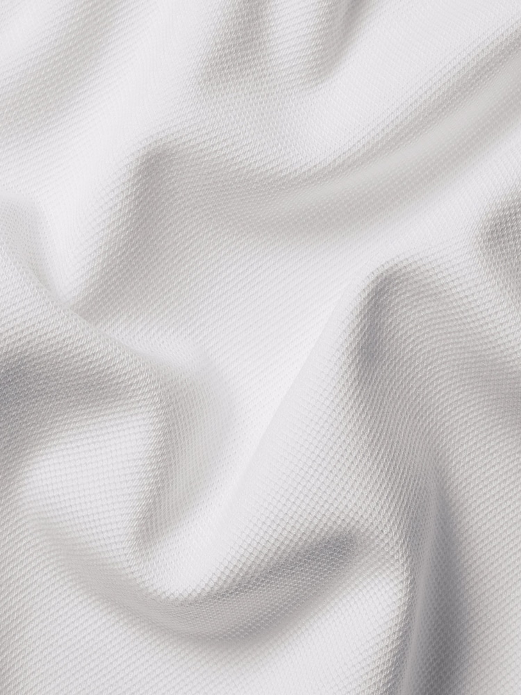 Charles Tyrwhitt White Short Sleeve Smart Pique Polo Shirt - Image 5 of 5