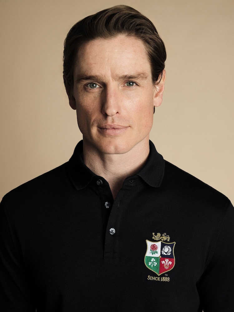 Schwarz - Charles Tyrwhitt The Lions Print TM Pique Polo Shirt - Bild 2 von 5