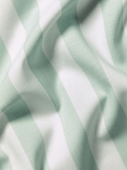Charles Tyrwhitt Green Slim Fit Wide Stripe Non-iron Stretch Poplin Slub 100% Cotton Shirt - Image 5 of 5