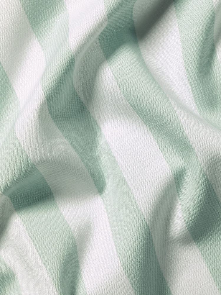 Charles Tyrwhitt Green Slim Fit Wide Stripe Non-iron Stretch Poplin Slub 100% Cotton Shirt - Image 5 of 5