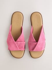 Pink Suede Forever Comfort® Twisted Mule Sandals - Image 1 of 5