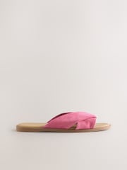 Pink Suede Forever Comfort® Twisted Mule Sandals - Image 2 of 5