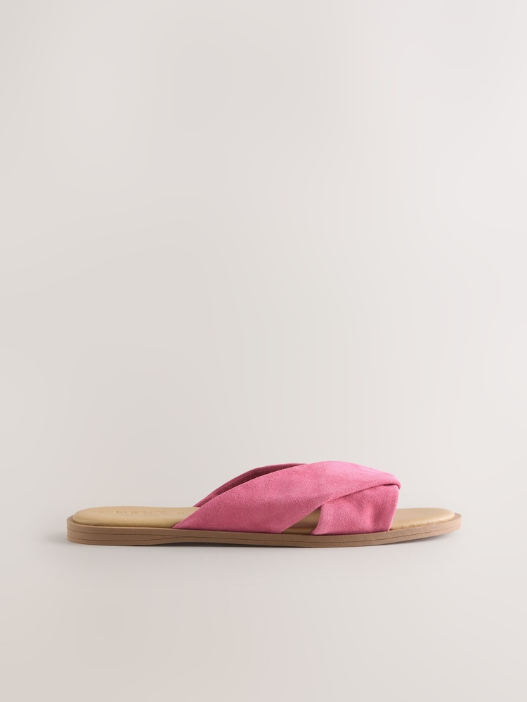 Pink Suede Forever Comfort® Twisted Mule Sandals - Image 2 of 5