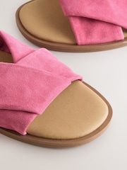 Pink Suede Forever Comfort® Twisted Mule Sandals - Image 3 of 5