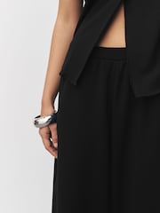 Black Barrel Leg Compact Trousers - Image 5 of 8