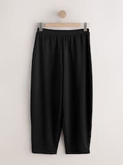 Black Barrel Leg Compact Trousers - Image 6 of 8