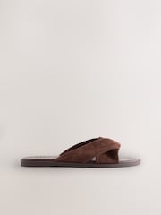 Chocolate Brown Suede Forever Comfort® Twisted Mule Sandals - Image 2 of 4