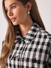 Black/White Boucle Shacket - Image 4 of 8