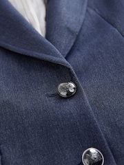 أزرق داكن أزرق - سترة ضيّقة بمظهر دنيم بصف أزرار واحد - صورة 11 من 11