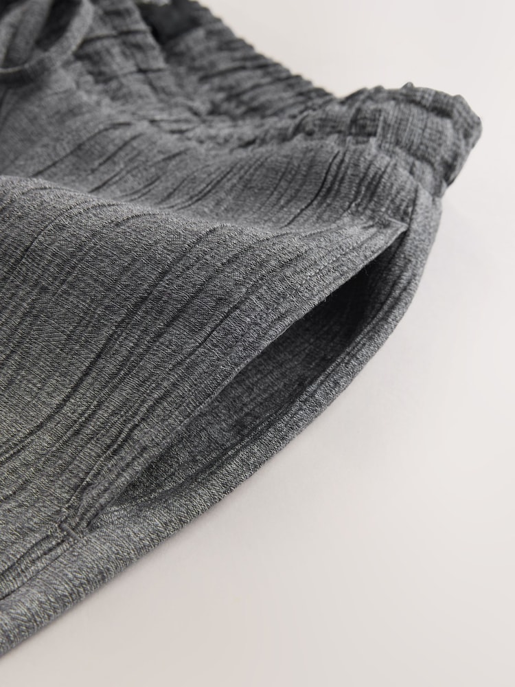 Grey Tie Waist Wide Leg Trousers with Wool - Image 8 of 8