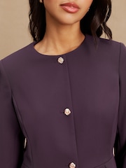 Dark Purple Collarless Blazer - Image 5 of 8