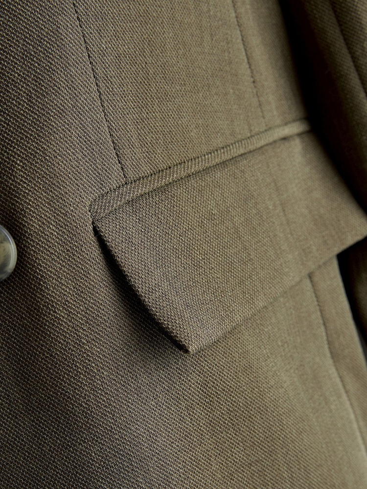 Khaki Green Relaxed Crosshatch Blazer - Image 8 of 8