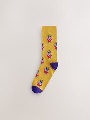 Bright Red/Orange/Blue Pattern Socks 8 Pack - Image 5 of 10