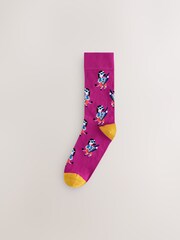 Bright Red/Orange/Blue Pattern Socks 8 Pack - Image 9 of 10