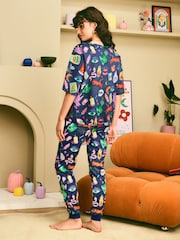 Eleanor Bowmer Indigo Blue Cotton Pyjamas - Image 2 of 6