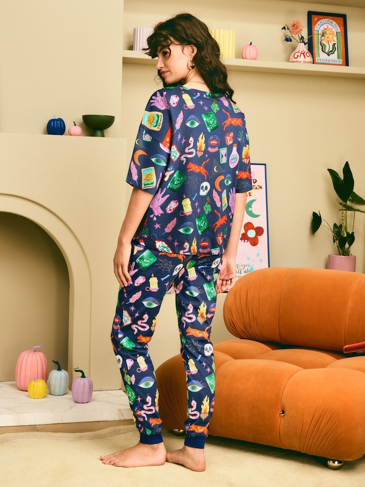 Eleanor Bowmer Indigo Blue Cotton Pyjamas - Image 2 of 6