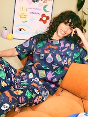Eleanor Bowmer Indigo Blue Cotton Pyjamas - Image 3 of 6