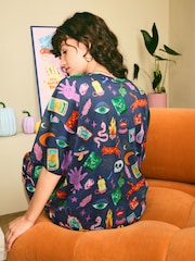 Eleanor Bowmer Indigo Blue Cotton Pyjamas - Image 4 of 6