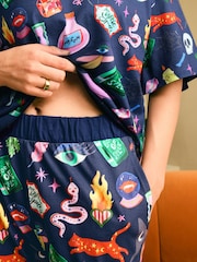 Eleanor Bowmer Indigo Blue Cotton Pyjamas - Image 5 of 6