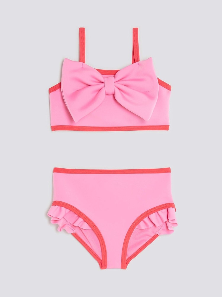 River Island Girls Contrast 3D Bow Bikini - Bild 1 von 4