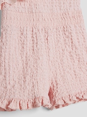 River Island Pink Girls Broderie Textured Playsuit - Image 4 of 4